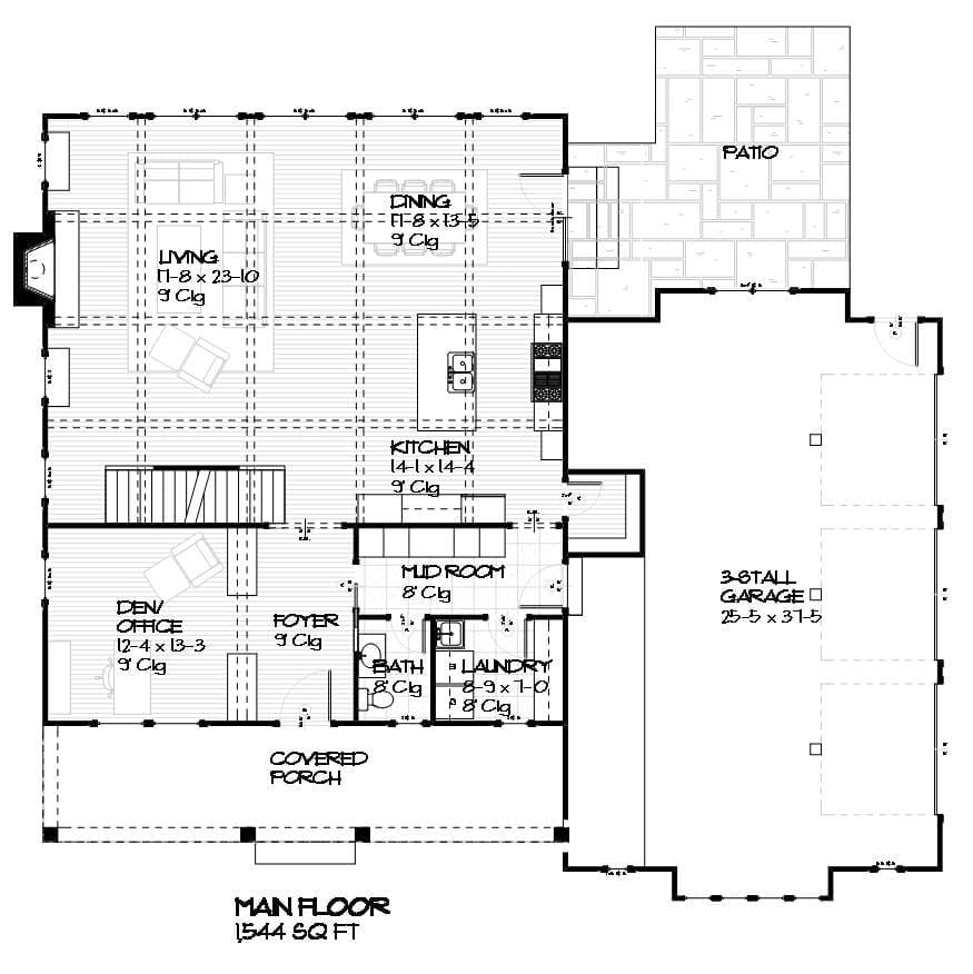 Alpine - Craftsman House Floor Plan - SketchPad House Plans