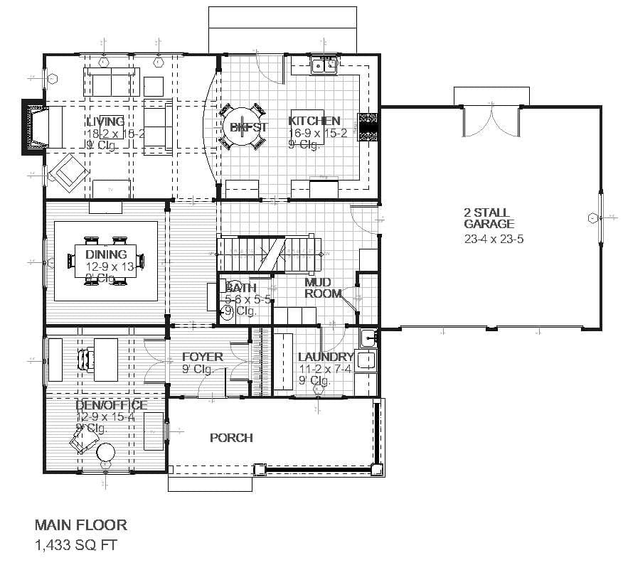 Baxter - European Cottage Floor Plan - SketchPad House Plans