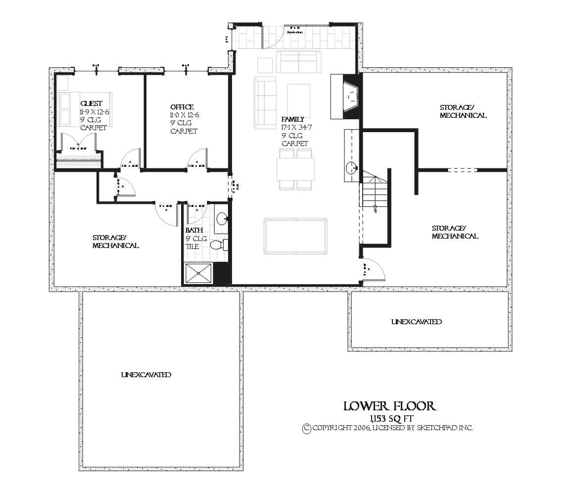Manteo - Home Design and Floor Plan - SketchPad House Plans