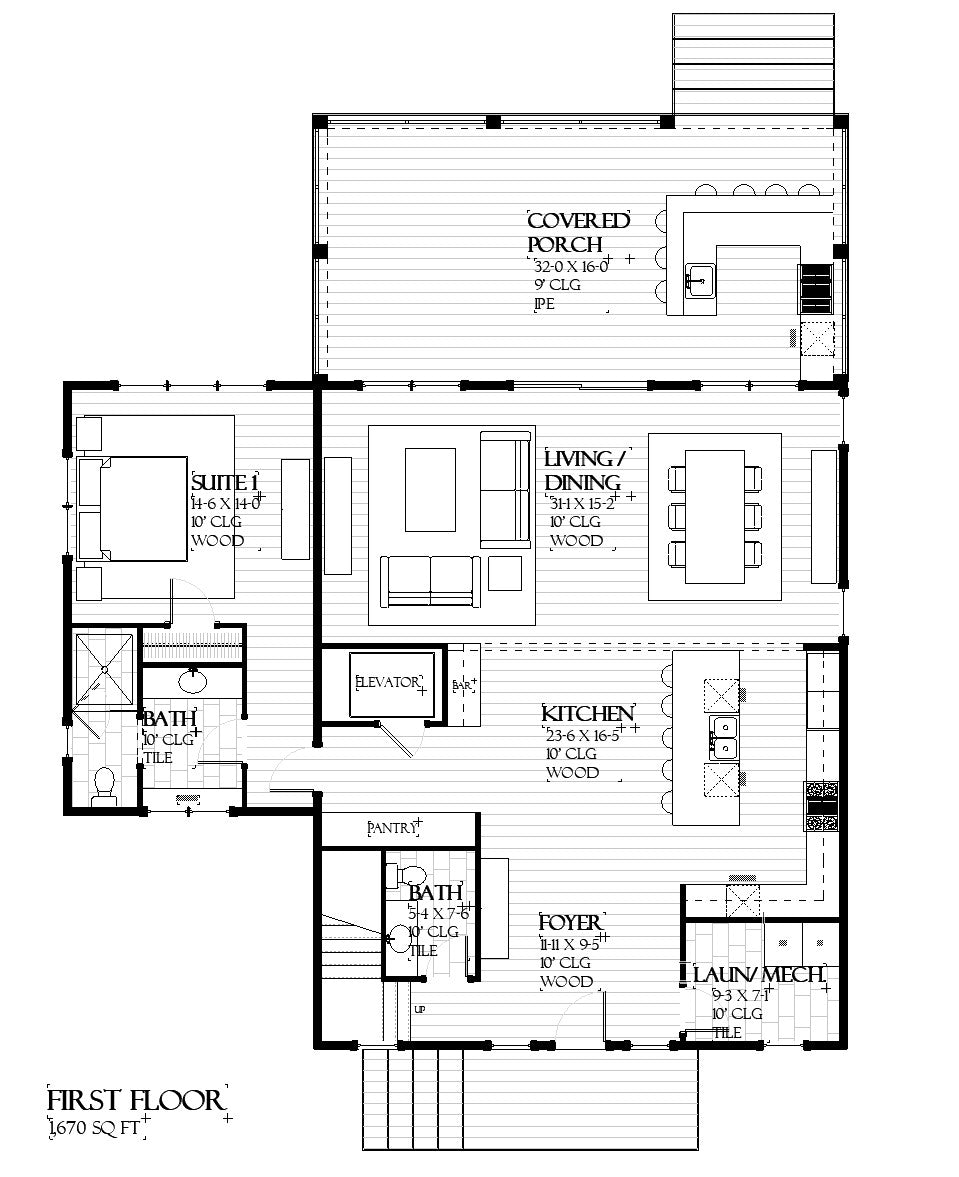 Abaco - Coastal Beach House Floor Plan - SketchPad House Plans