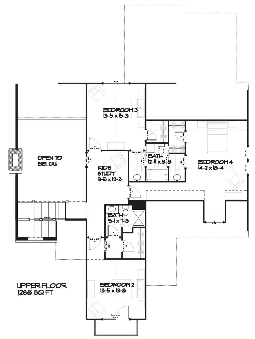 Ada - Tudor Floor Plan - SketchPad House Plans