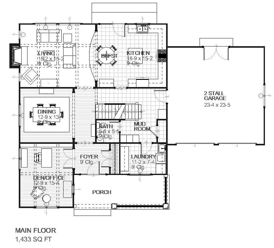 Adams - Traditional House Floor Plan - SketchPad House Plans