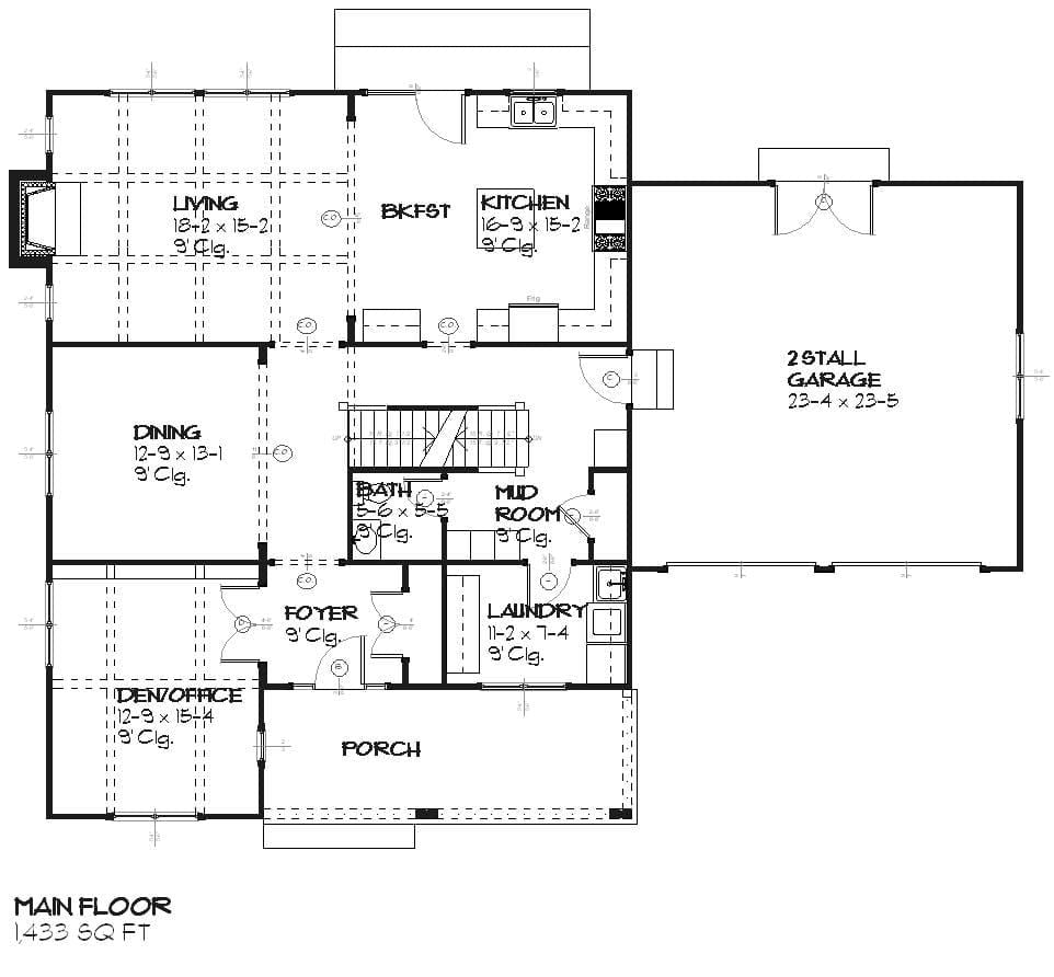 Alexander - Colonial House Floor Plan - SketchPad House Plans