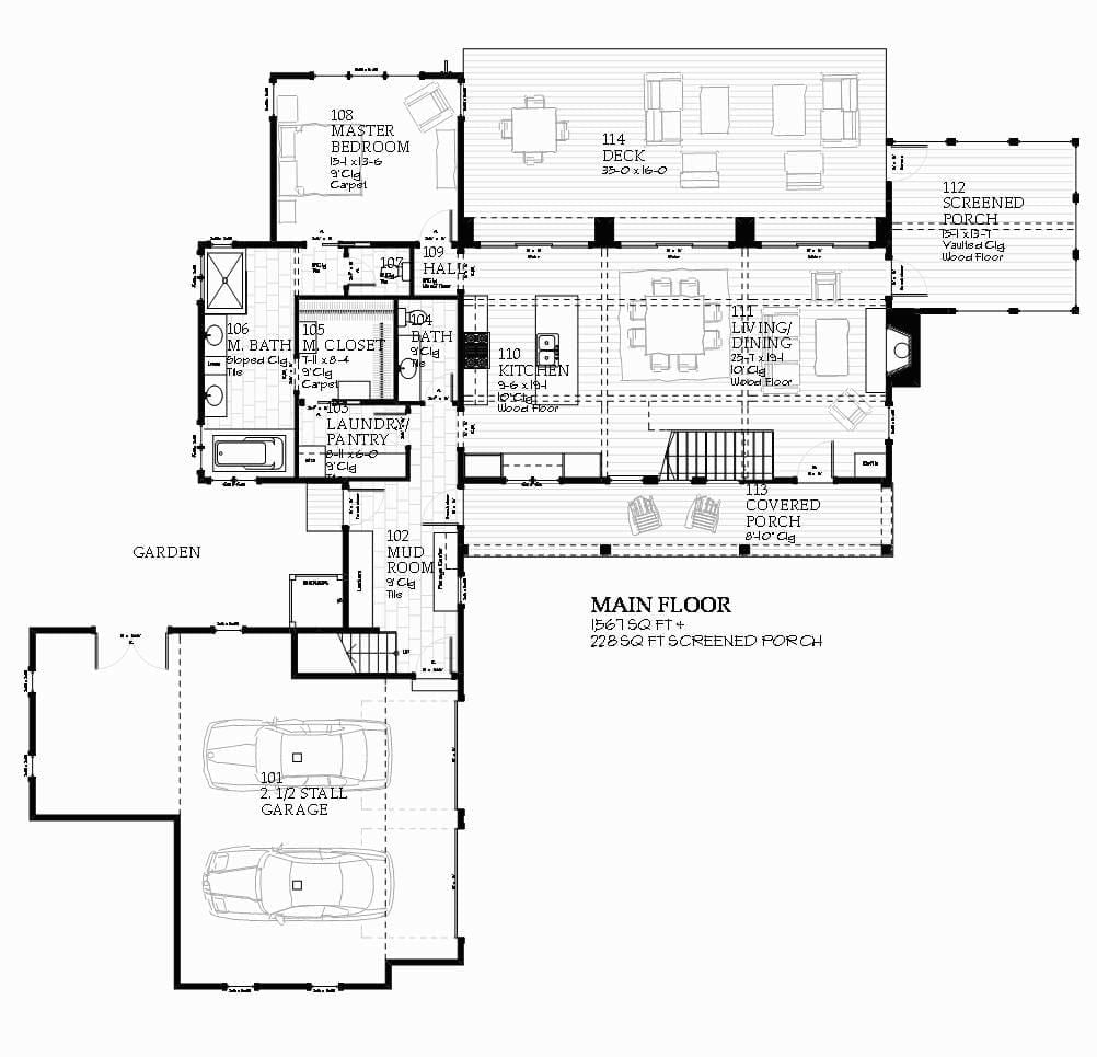 Audobon - Modern Farmhouse Floor Plan - SketchPad House Plans