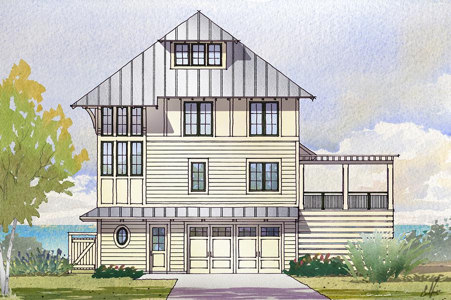 A friend asked me to try and draw a 'Beach House'. What do you think? :  r/architecture