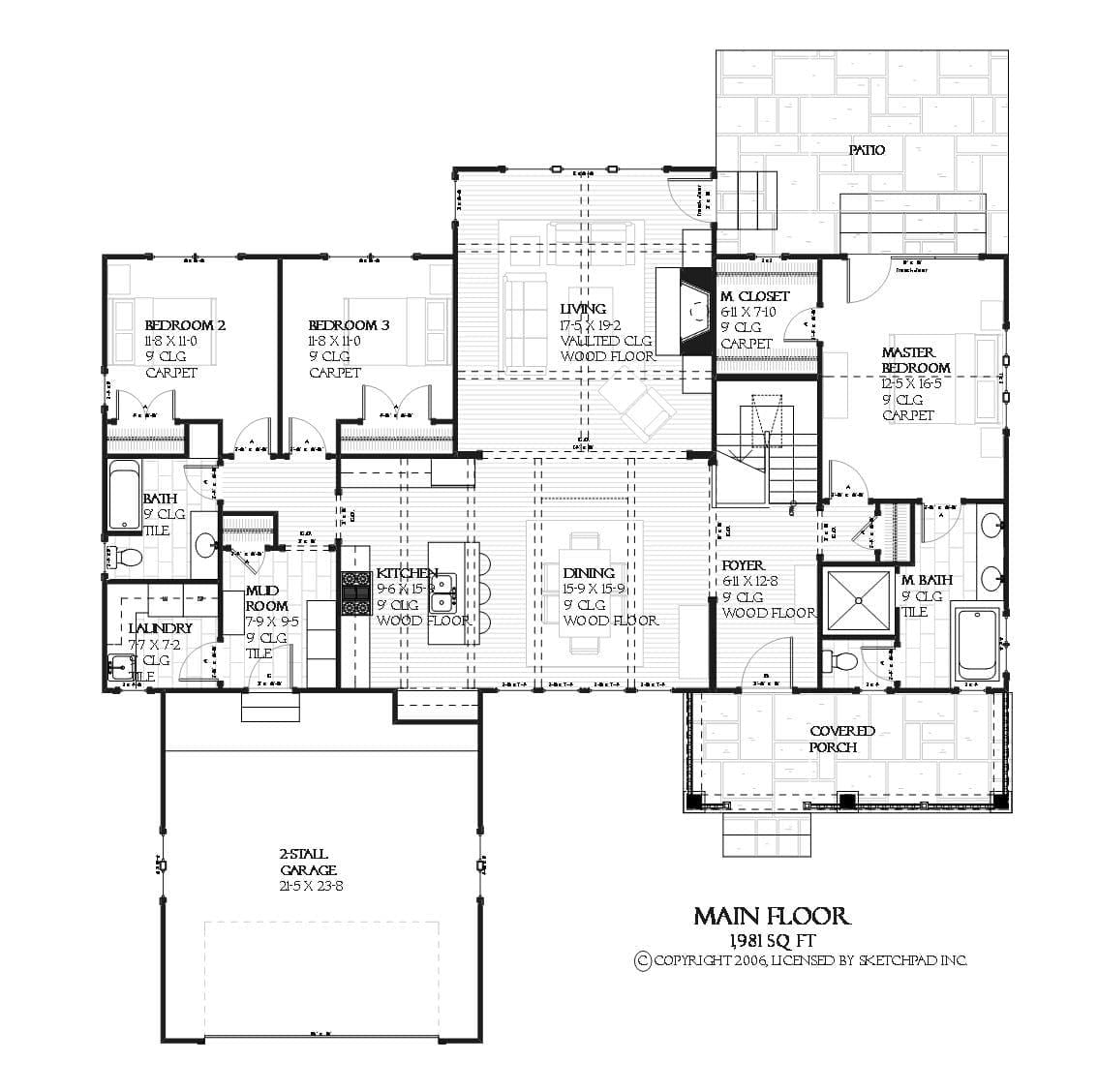 Manteo - Home Design and Floor Plan - SketchPad House Plans