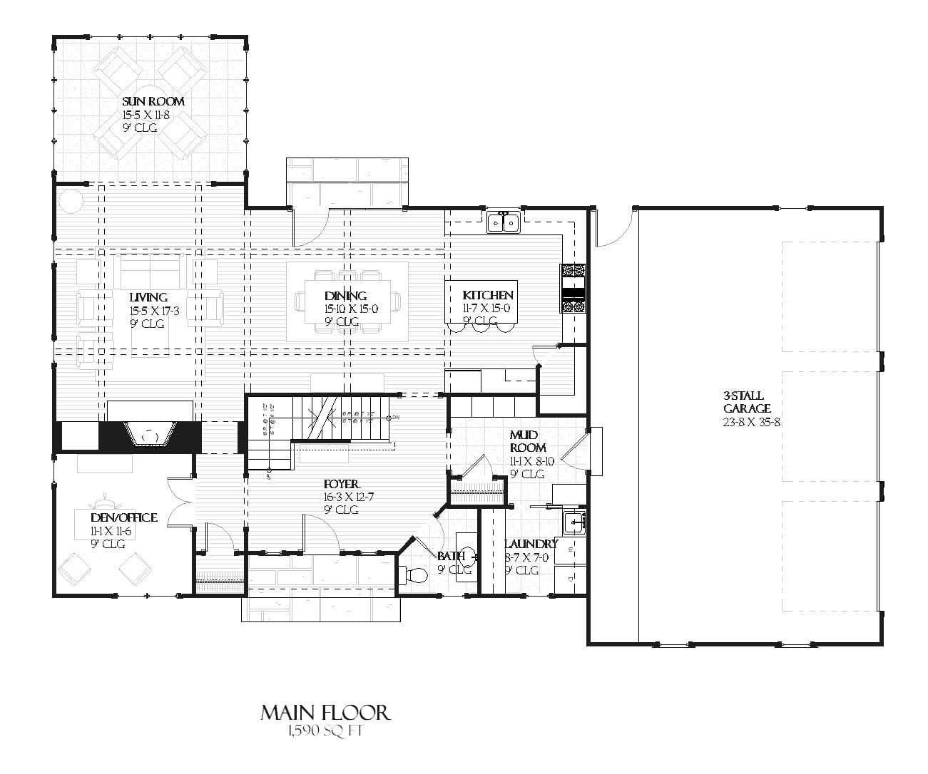 Plymouth - Home Design and Floor Plan - SketchPad House Plans