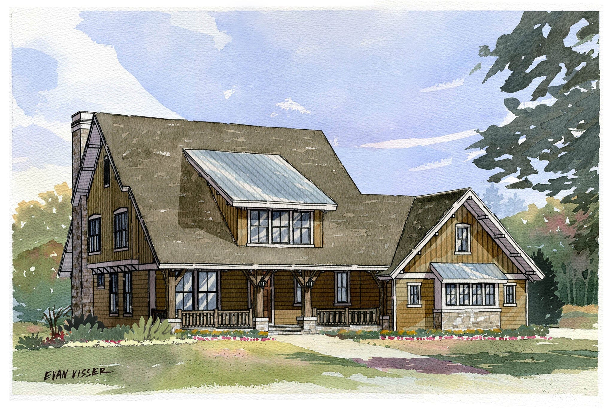 Alpine - Craftsman House Floor Plan - SketchPad House Plans