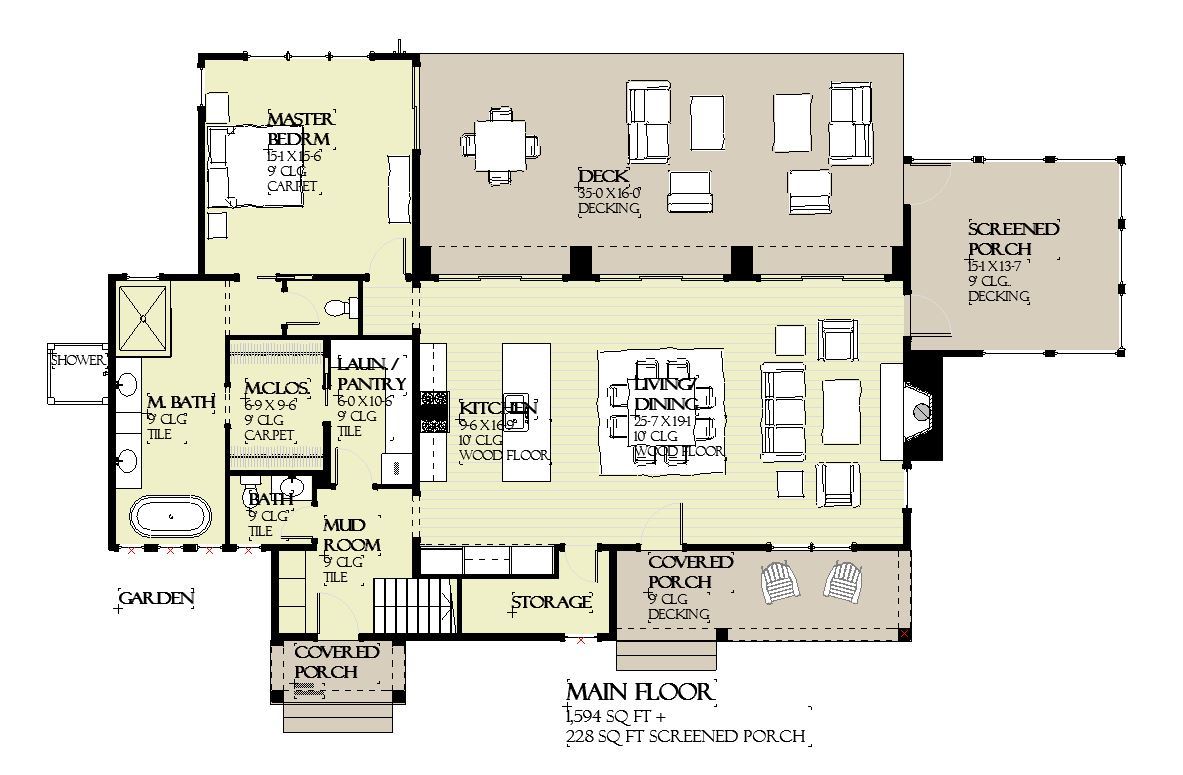 Backwater - Cottage Floor Plan - SketchPad House Plans